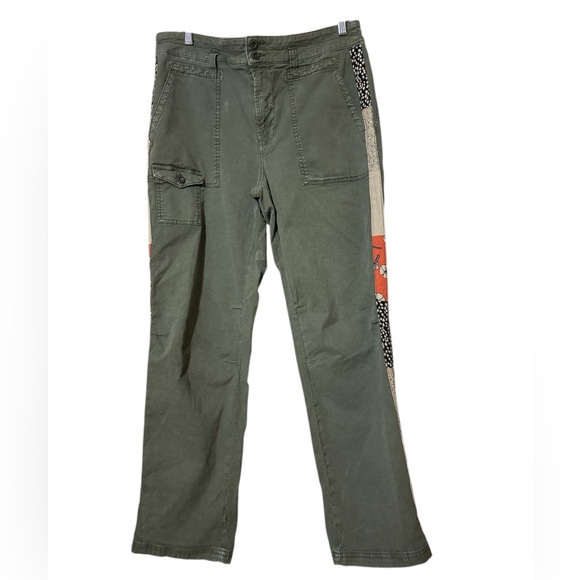 Anthropologie PilcroThe Wanderer Side-Striped Cargo Pants Olive Moss Green Sz 30 - Picture 4 of 13
